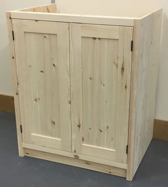 Double Shutter Unit Base Kitchen Traditional Style Pine 800mm Wide 2 Door Kitchen Base Unit