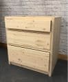 Traditional Style Pine 800mm Wide 3 Drawer Ascending Kitchen Base Unit