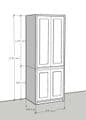 Traditional Style Pine 800mm Wide Kitchen Larder Unit (Made as a base unit with a larder top)
