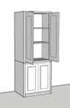 Traditional Style Pine 800mm Wide Kitchen Larder Unit (Made as a base unit with a larder top)