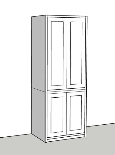 Traditional Style Pine 800mm Wide Kitchen Larder Unit (Made as a base unit with a larder top)