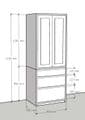 Traditional Style Pine 800mm Wide Kitchen Larder Unit With Drawers (Made as base unit & larder top)