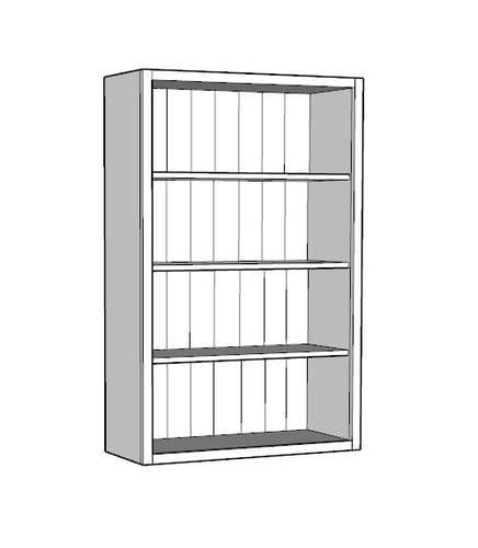 Traditional Style Pine 800mm Wide Open Counter Top Storage Larder Unit