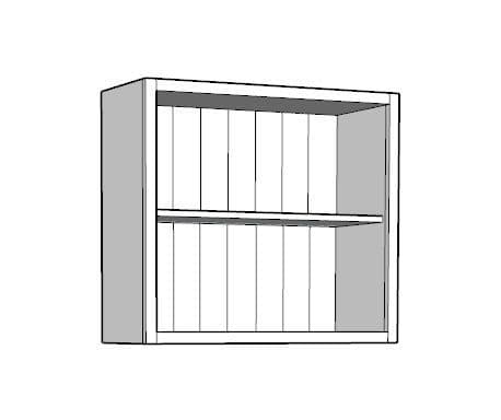 Traditional Style Pine 800mm Wide Open Storage Kitchen Wall Unit