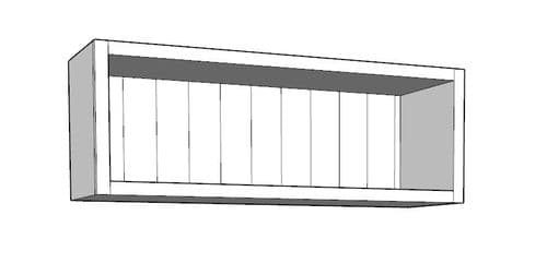 Traditional Style Stackable Half Height Wall Storage Unit 1000mm Wide