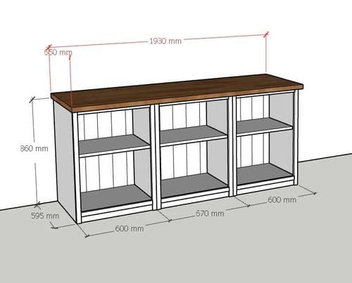 Traditional Style Utility Room Storage Run Of Open Base Units With ...