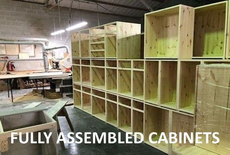 fully assembled kitchen cabinets from solid wood, bespoke sizes are available