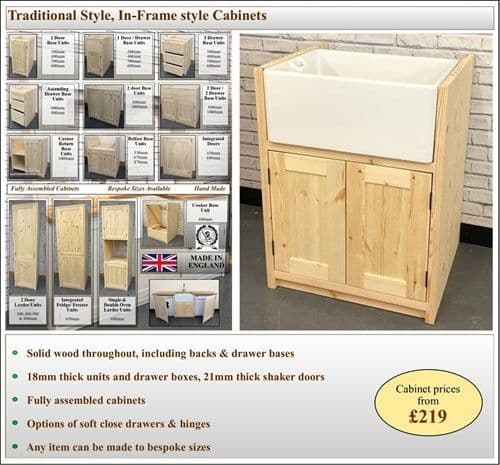 Solid wood traditional in-frame style kitchen cabinets