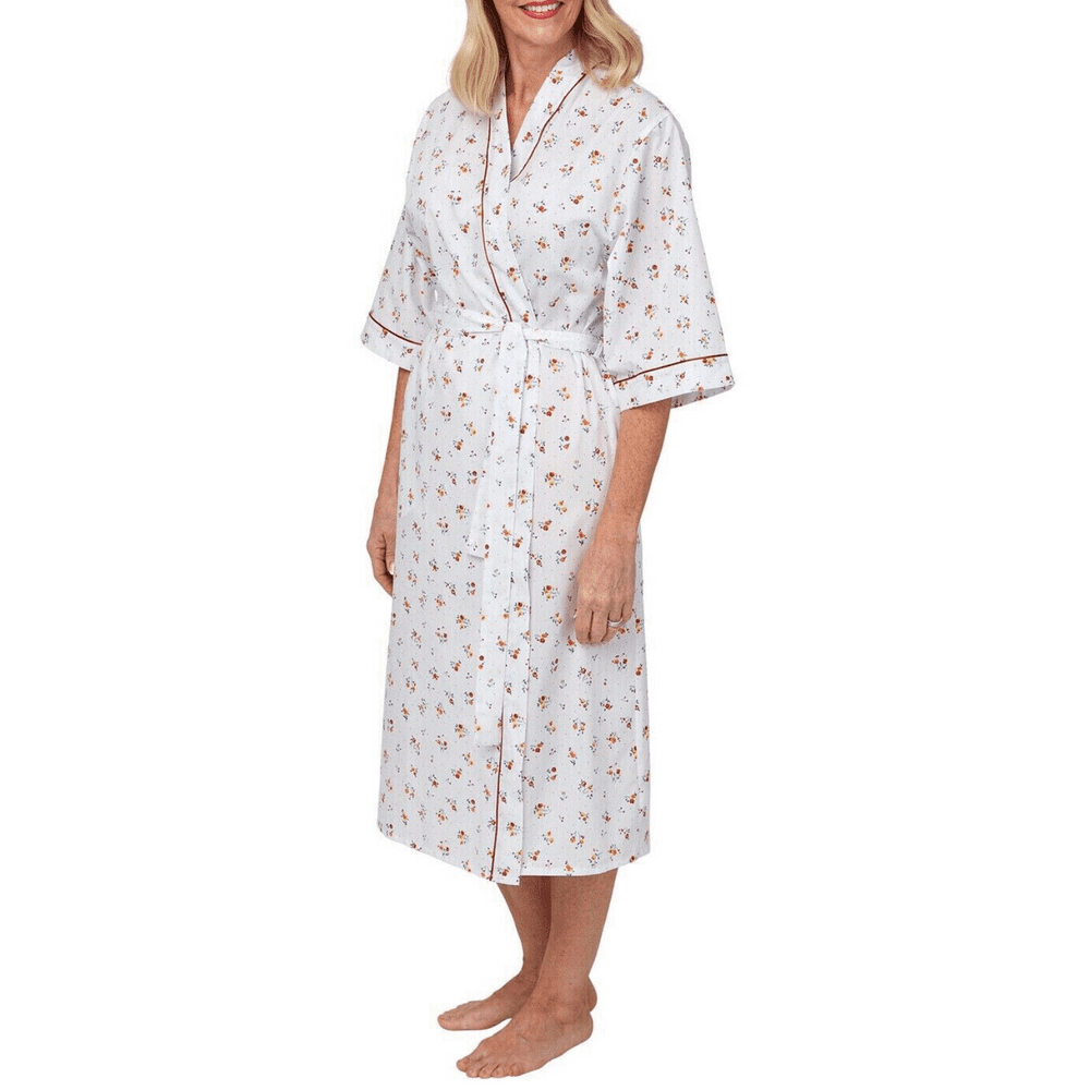 Short Sleeve Classic Floral Dressing Gown Robe