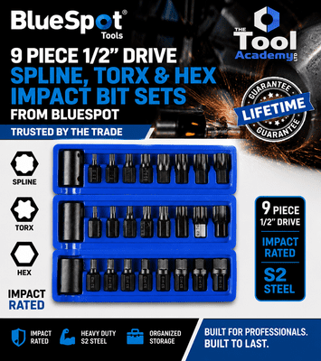 3X Toolset Bundle Impact Spline Torx Hex 9 Piece Each 1/2 Drive - Mechanics DIY
