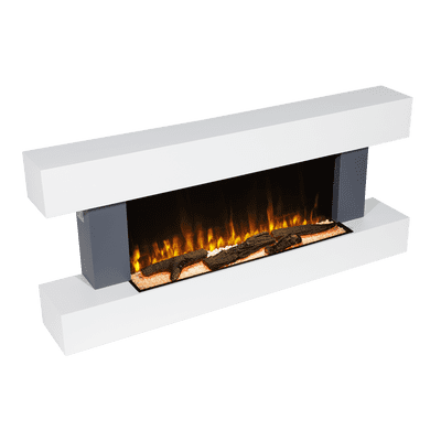 Baridi DH112 46 Wall Mounted 1000W/2000W Electric Fireplace with LED Flame Effects Grey