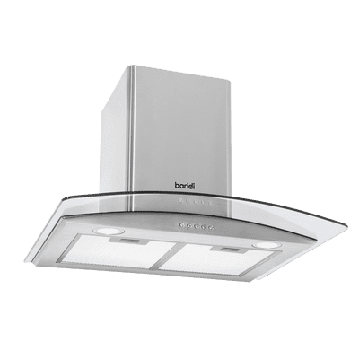 Baridi DH128 Curved Glass Cooker Hood with Carbon Filters, LED Lights, Stainless Steel