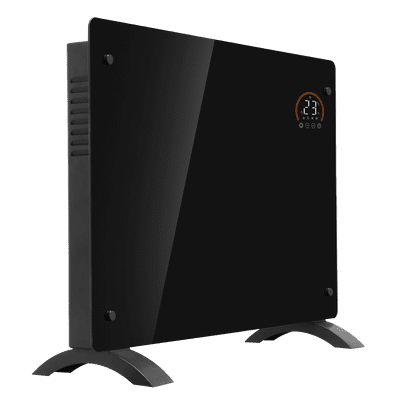 Baridi DH137 Electric Glass Panel Heater, 1500W, Thermostat Controlled Black