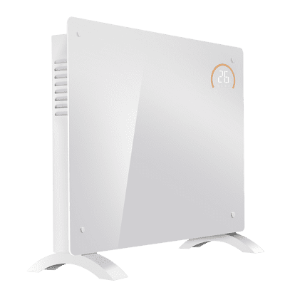 Baridi DH138 Electric Glass Panel Heater, 1500W, Thermostat Controlled White