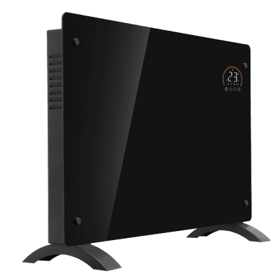 Baridi DH139 Electric Glass Panel Heater, 2000W, Thermostat Controlled Radiator Black