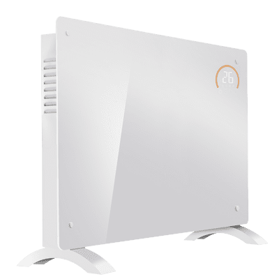 Baridi DH140 Electric Glass Panel Heater, 2000W, Thermostat Controlled White