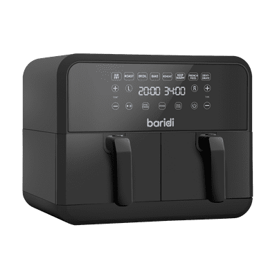 Baridi DH172 Dual Zone Air Fryer 8L with 8-in-1 Functions Touch Controls, Easy-Clean, Black