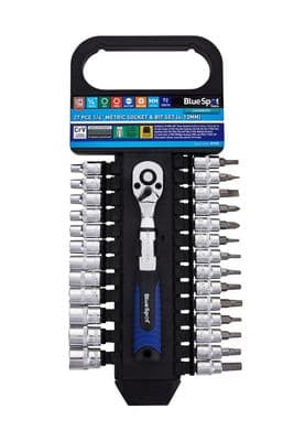 Blue Spot 01495 Metric Socket & Bit Set 27 Piece 1/4