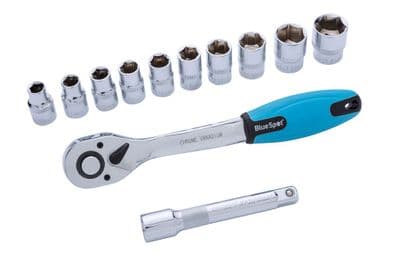 Blue Spot 01500 Ratchet & Socket Set 10-24mm 12 Piece Set 1/2D