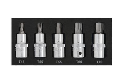 Blue Spot 01505 Torx Bit Set T45-T70 EVA Foam 5 Piece 1/2D