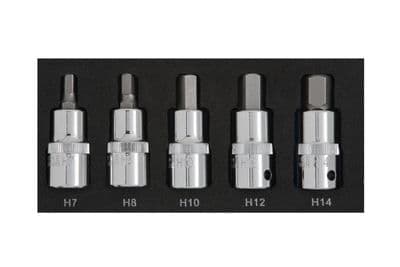 Blue Spot 01507 Hex Bit Set H7-H14 EVA Foam 5 Piece 1/2D