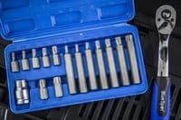 Blue Spot 01511 Torx Bit Set T20-T55 15 Piece 1/2 Drive