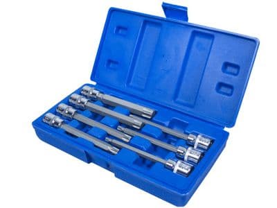 Blue Spot 01514 Extra Long Torx Socket Bit Set T25-T60 7 Piece 3/8D