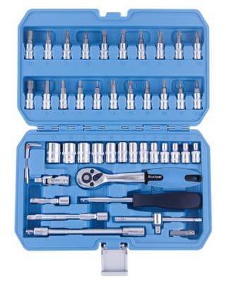Blue Spot 01530 Metric Socket Ratchet Bit Set 4 - 14mm 46 Piece 1/4''D