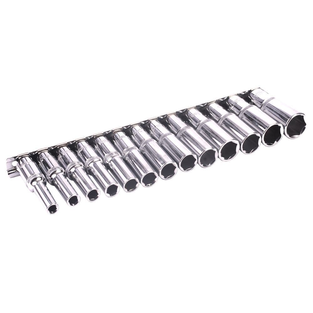 Laser 3593 Set Di Bussole Alldrive 3/8" 18 Pezzi – Cricchetto Universale Per Dadi Metrici, Pollici, Spline E Stelle