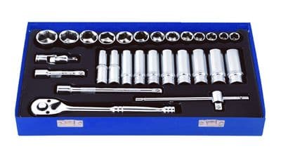 Blue Spot 01547 Drive Metric Socket Set 8-24mm 28 Piece 3/8D