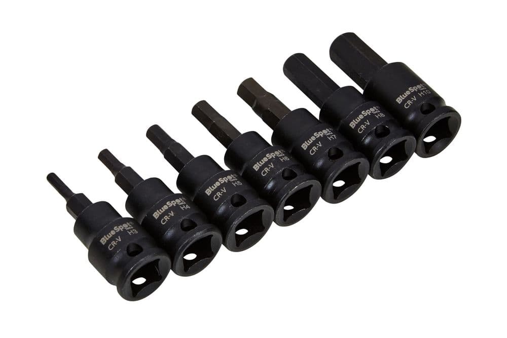 Blue Spot 01570 Impact Hex Bit Sockets H3-H10 7 Piece 3/8D