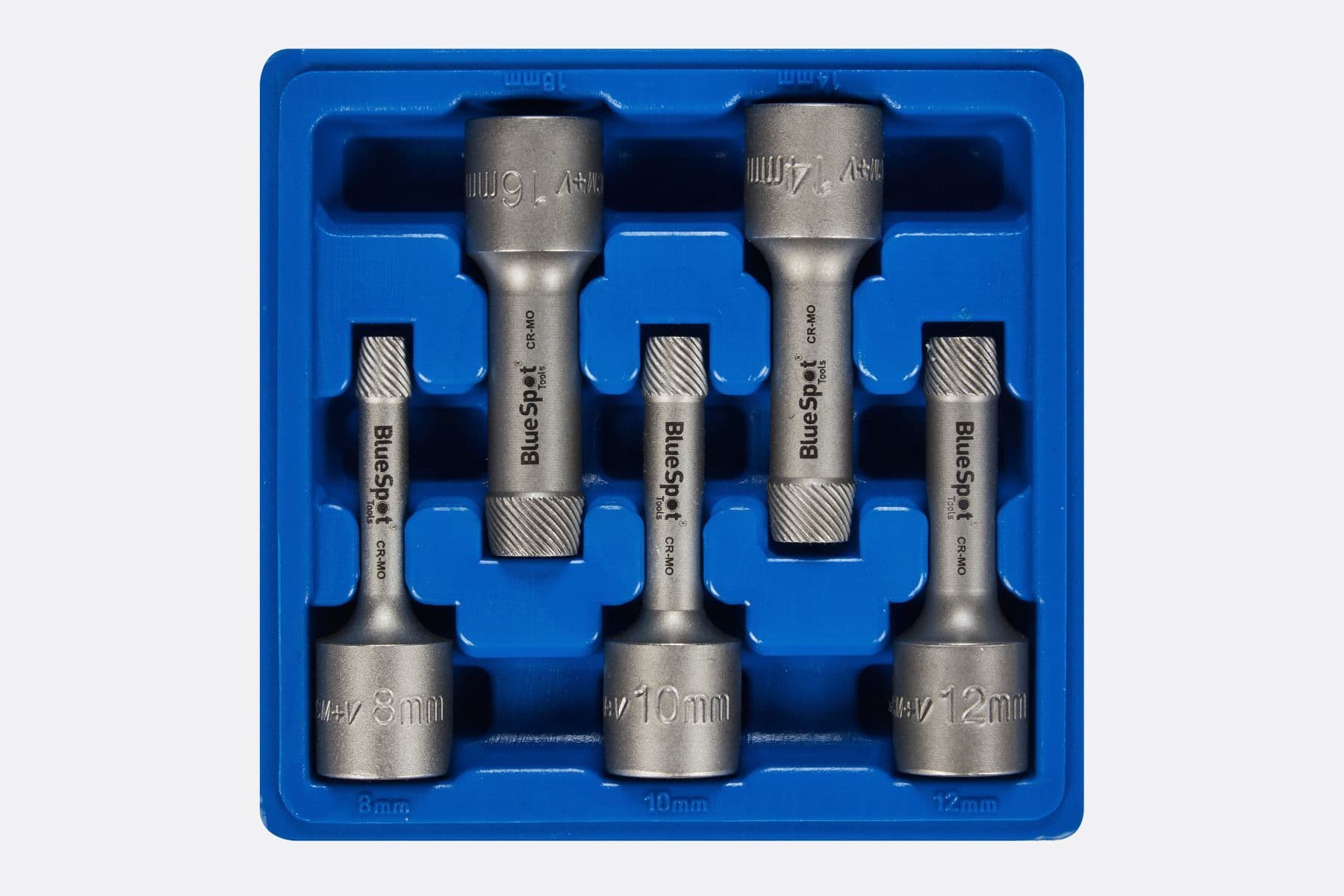Blue Spot 01612 Tapered Spiral Screw & Nut Extractor Sockets 5 Piece 1/2