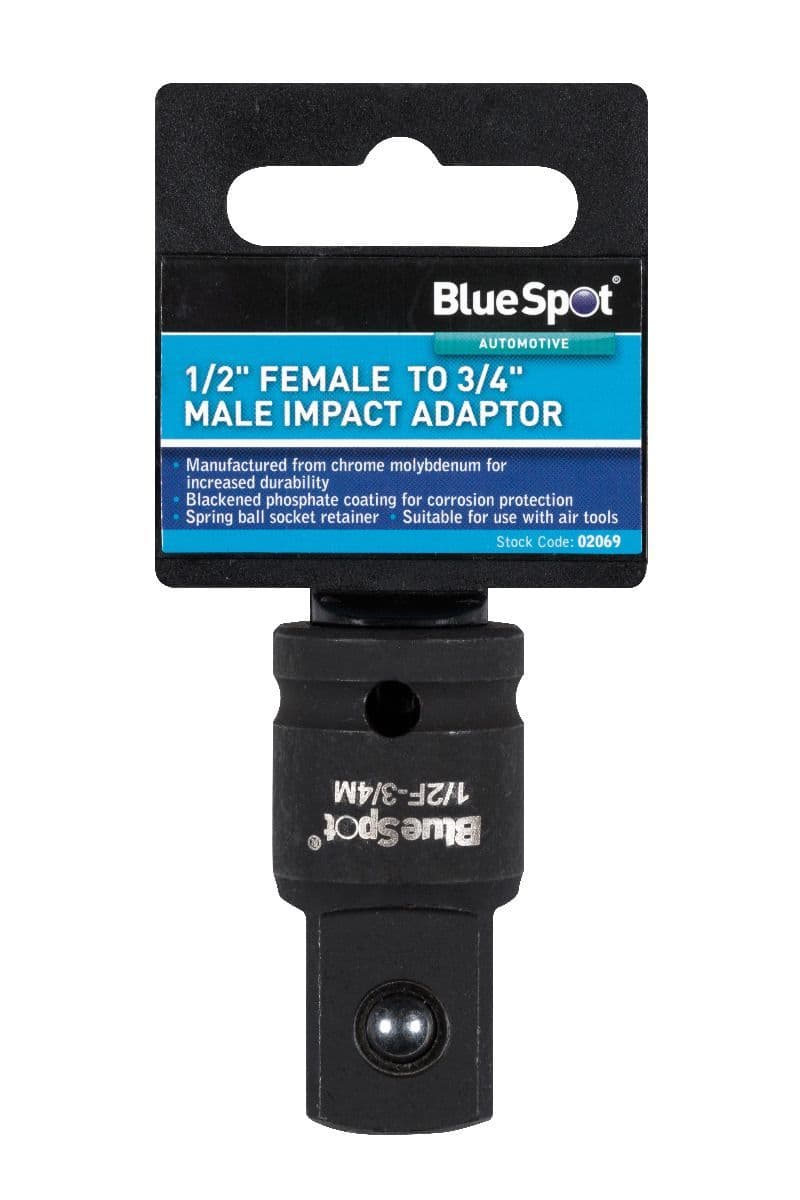 Blue Spot 02069 Impact Adaptor 1/2 Female to 3/4 Male