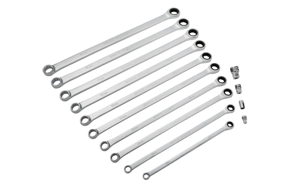 Blue Spot 04307 Double Ring Ratchet Spanner Extra Long Set 10 Piece