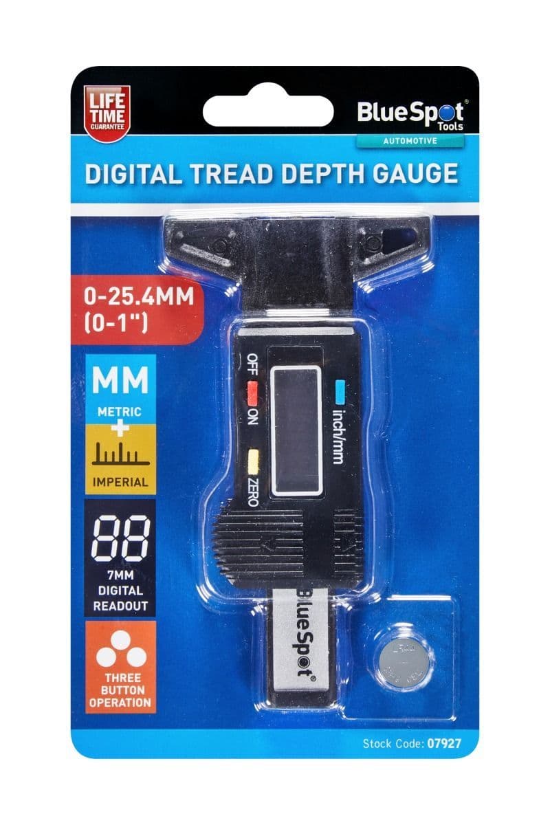 Blue Spot 07927 Digital Tread Depth Gauge 0-25 4mm