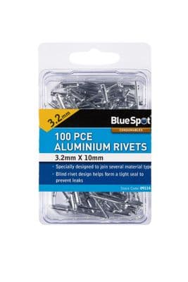 Blue Spot 09114 Aluminium Rivets 3.2mm X 10mm 100 Piece