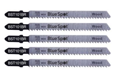Blue Spot 19005 HCS Reverse Pitch Jigsaw Blades For Wood 10 TPI 5 Piece