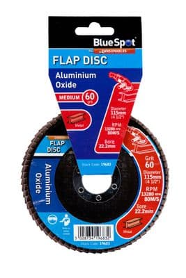 Blue Spot 19683 Aluminium Oxide Flap Disc 115mm (4.5