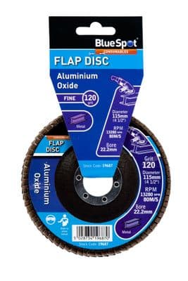 Blue Spot 19687 Aluminium Oxide Flap Disc 115mm (4.5