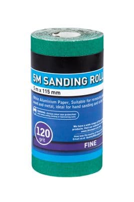 Blue Spot 19859 115mm Sanding Roll 120 Grit 5mtr