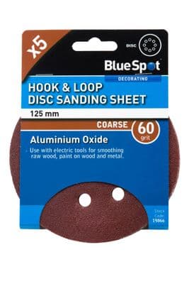 Blue Spot 19866 Sanding Disc 125mm 60 Grit 5 Piece