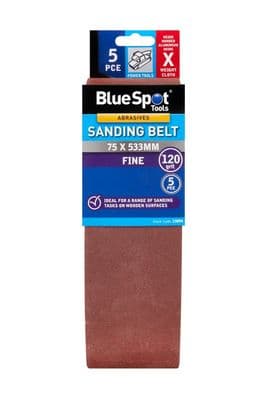 Blue Spot 19894 Sanding Belt 120 Grit 75 x 533mm