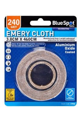 Blue Spot 19908 3.8cm x 460cm Emery Cloth 240 Grit