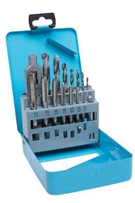 Blue Spot 20512 15 Piece Drill and Tap Set in Tin (M3-M12)