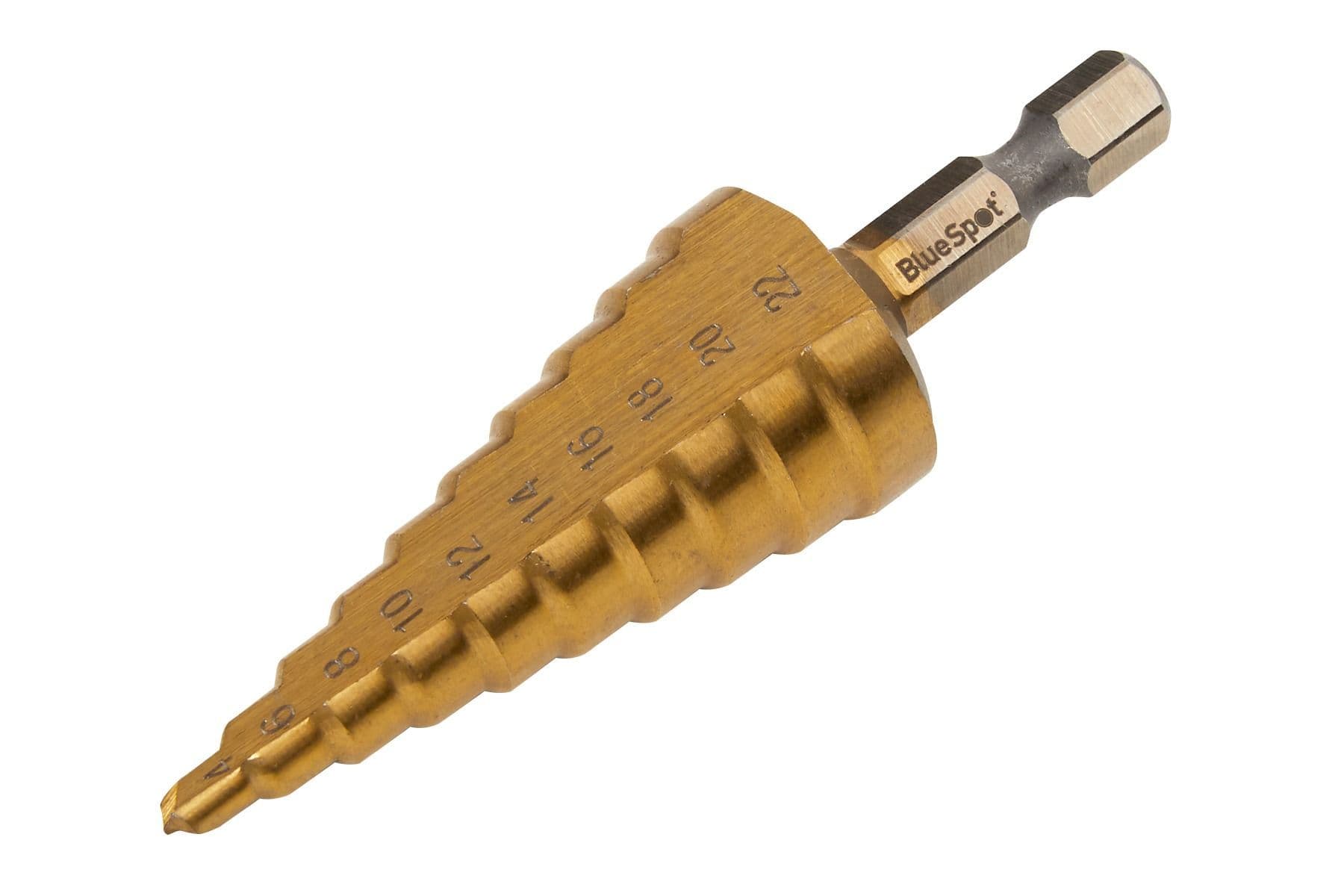 Blue Spot Tools HSS Step Drill (1/4" Hex Shank) (4-22MM)