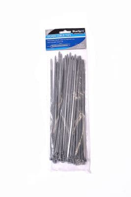 Blue Spot 40059 Silver Cable Ties 50 Piece 4.8mm X 250mm