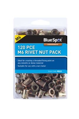 Blue Spot 40610 120 Piece M6 Rivet Nut Pack