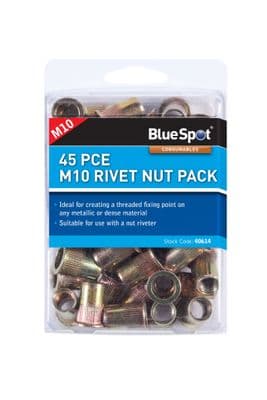 Blue Spot 40614 45 Piece M10 Rivet Nut Pack