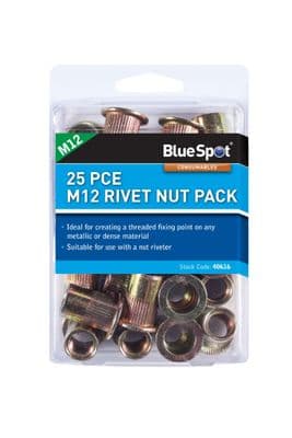 Blue Spot 40616 25 Piece M12 Rivet Nut Pack
