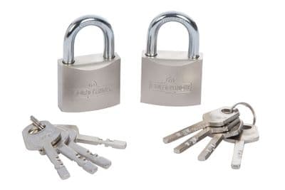 Blue Spot 77003 2 Piece 40mm Satin Finish Keyed Alike Padlocks